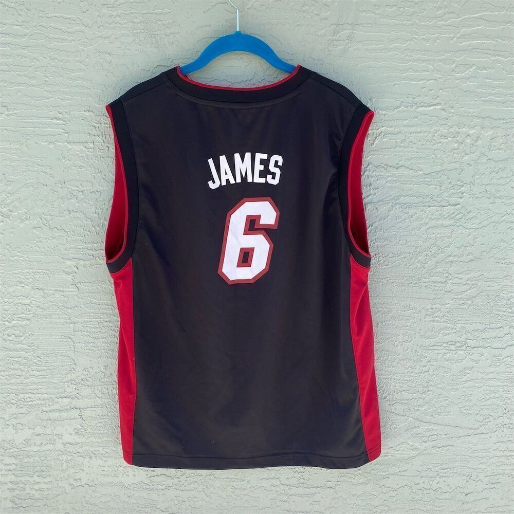 Adidas Miami Heat LeBron James NBA Basketball Jersey  XL Black